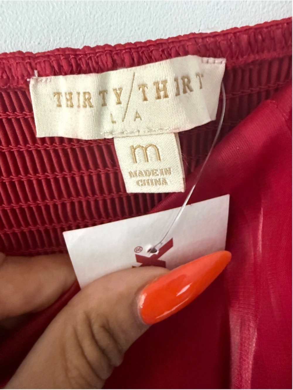 Thirty Thirty LA Chiffon Babydoll Dress Red Mini Medium Sexy Chic Shiny Red $69 - Picture 7 of 10